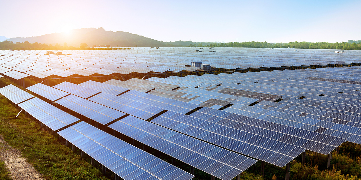 Stock photo of solar panels
