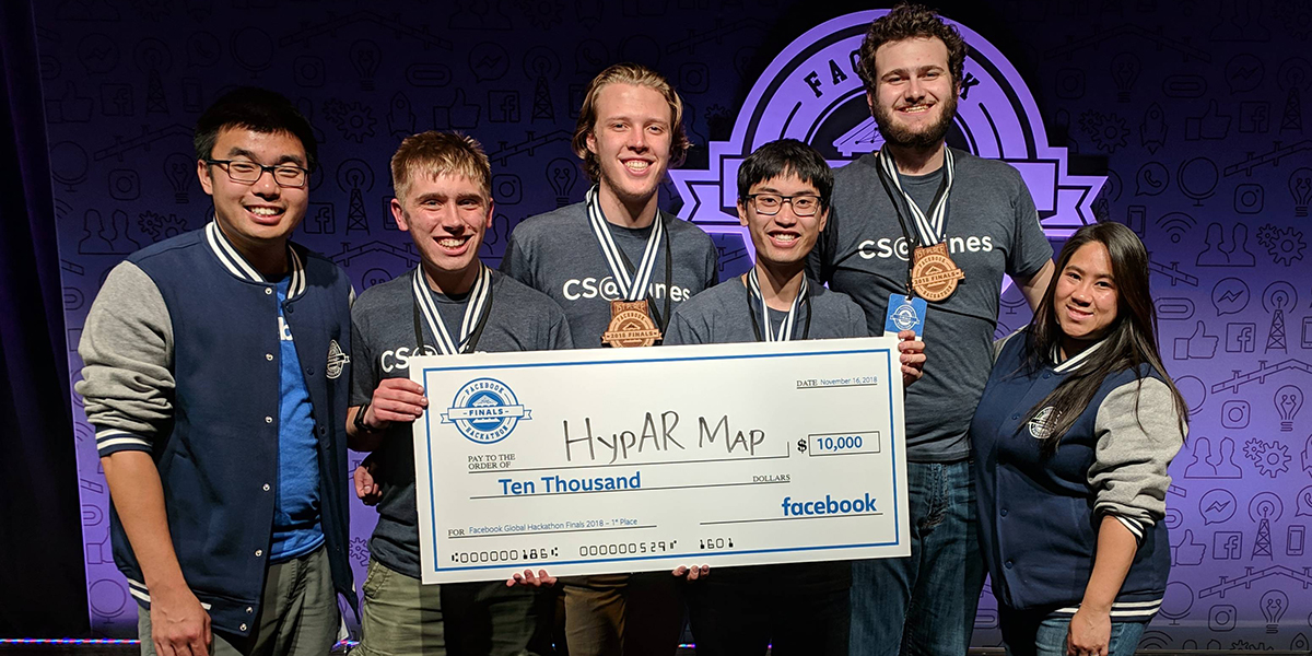 Mines students Jack Garner, second from left, Fisher Darling, Sumner Evans and Sam Sartor
