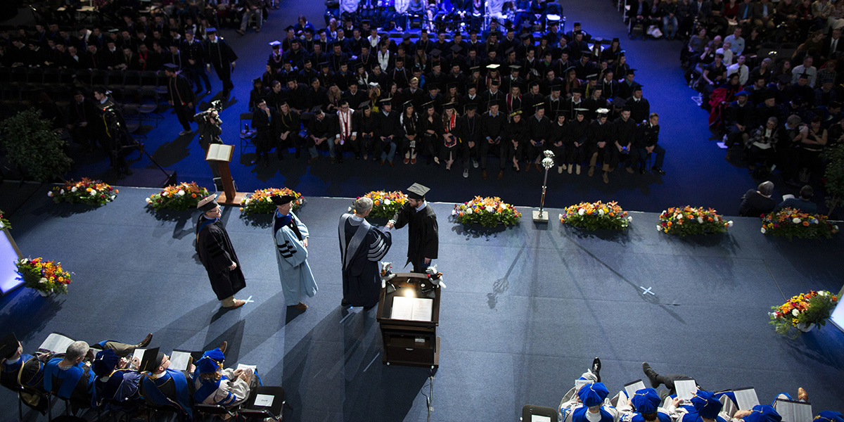 Overhead photo of Fall 2018 Undergraduate Commencement