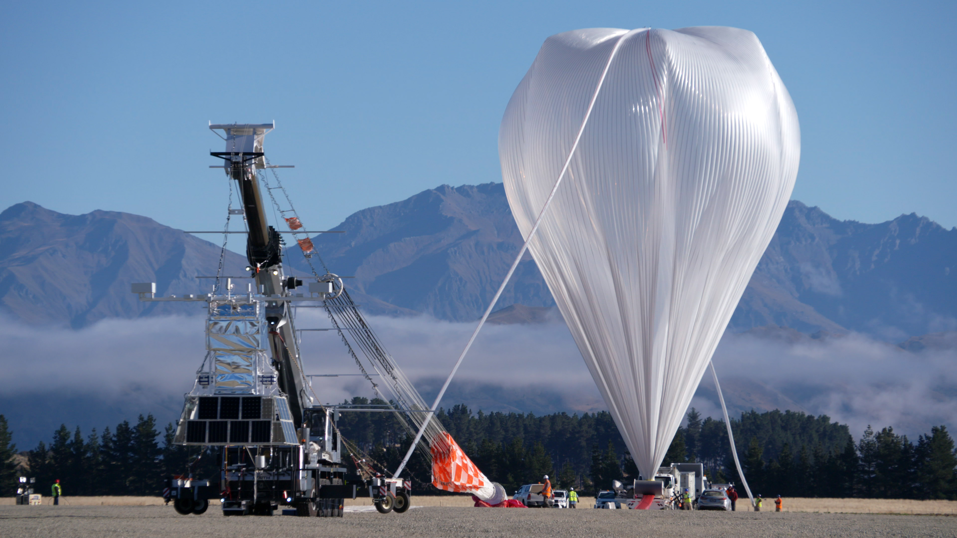 The Extreme Universe Space Observatory on a Super Pressure Balloon as it prepares for launch in New Zealand in 2017