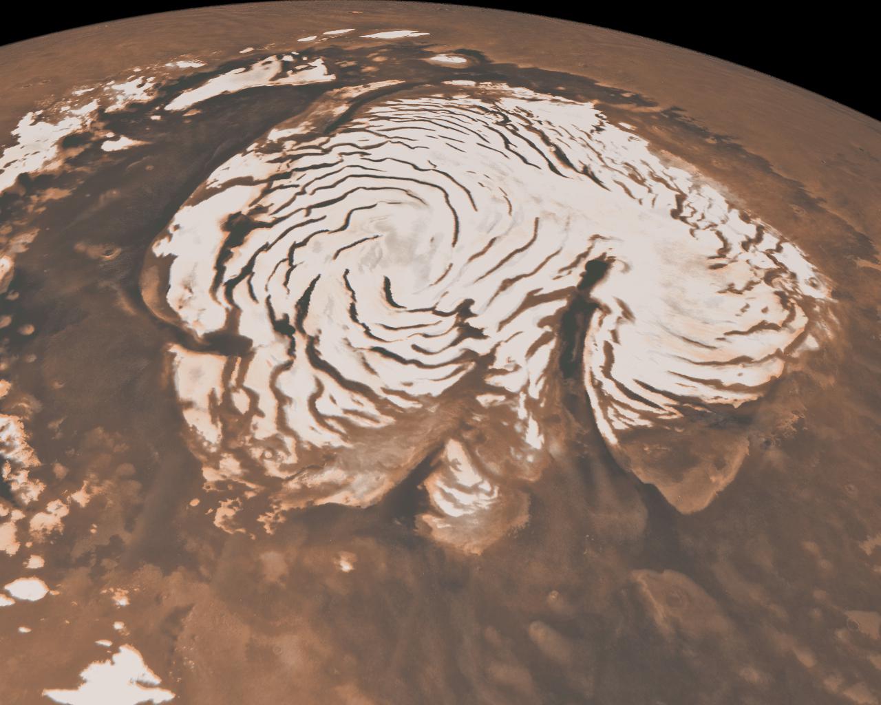 NASA image of Mars' northern ice cap