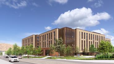 Rendering of new sophomore apartment building