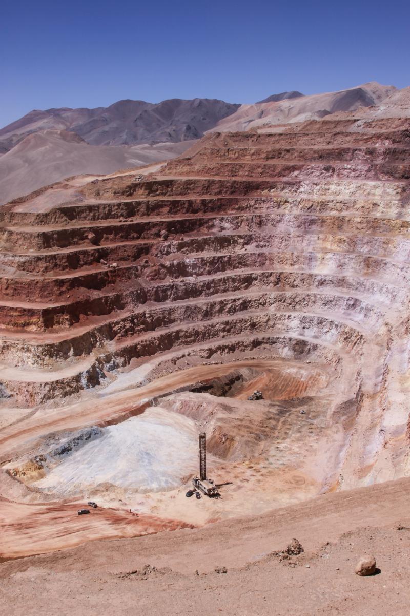 An open-pit mining operation at the Veladero Mine in Argentina.