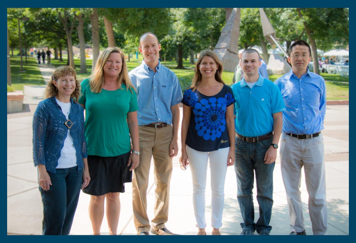 Mines Daniels Fund Faculty Fellows left to right: Cyndi Rader, Toni Lefton, Paul Santi, Sarah Hitt, Jeffrey Paone, Chuan Yue. Not pictured: Melissa Krebs.