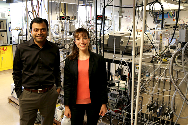 CBE Associate Professor Sumit Agarwal and postdoc Noemi Leick