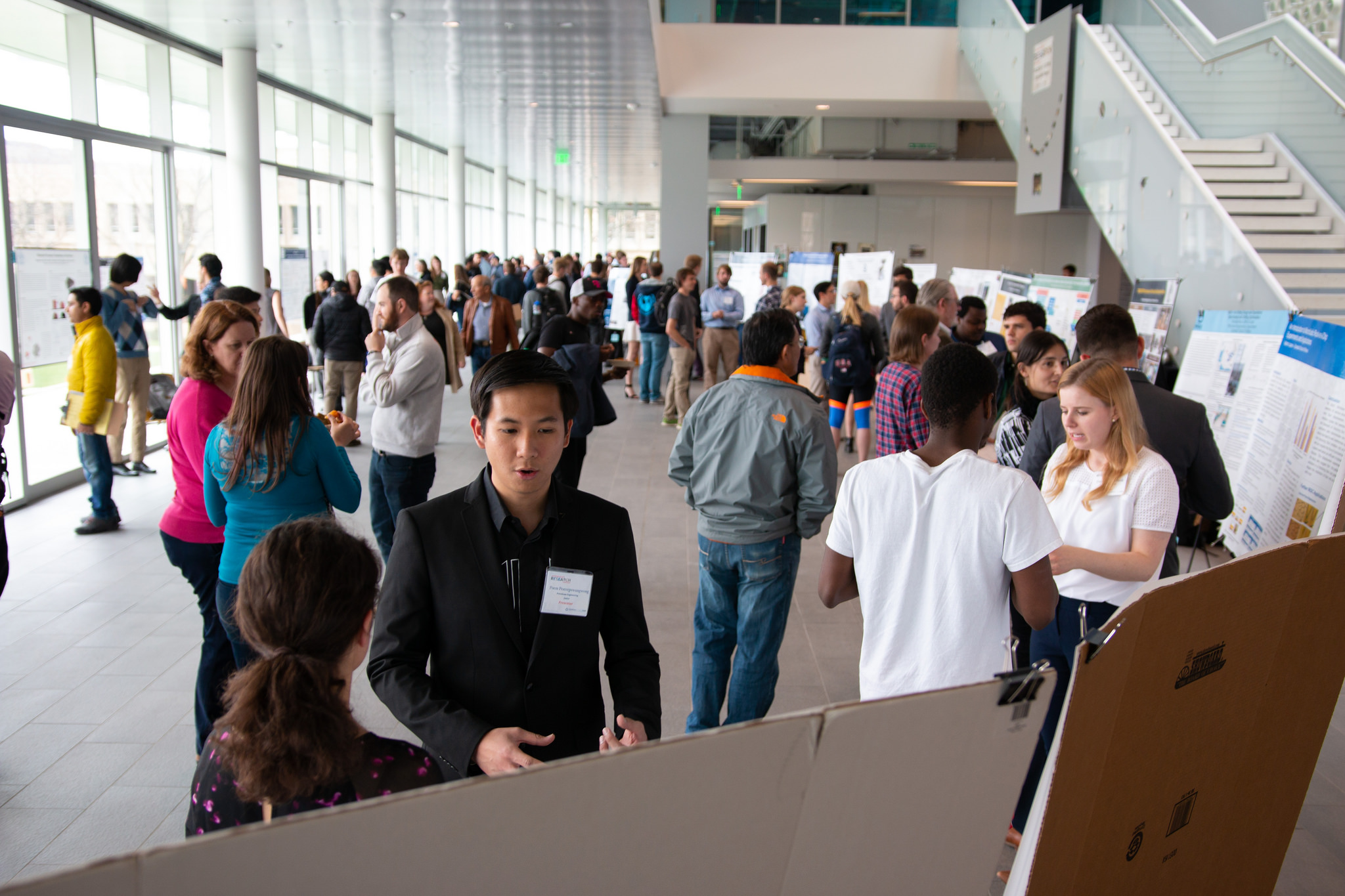 Mines students present their posters at the inaugural Undergraduate Research Symposium