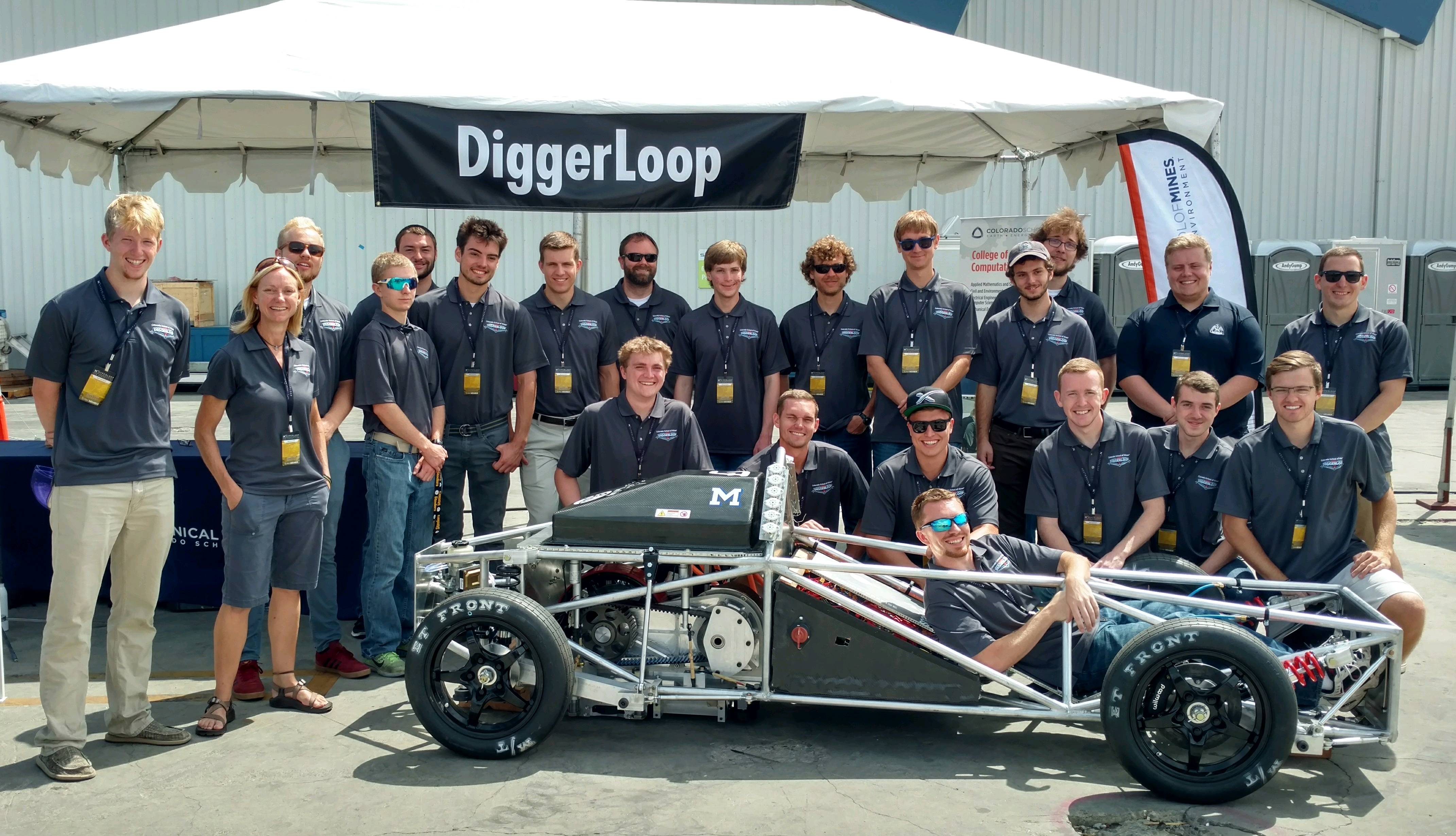 Team DiggerLoop at the SpaceX Hyperloop competition in California