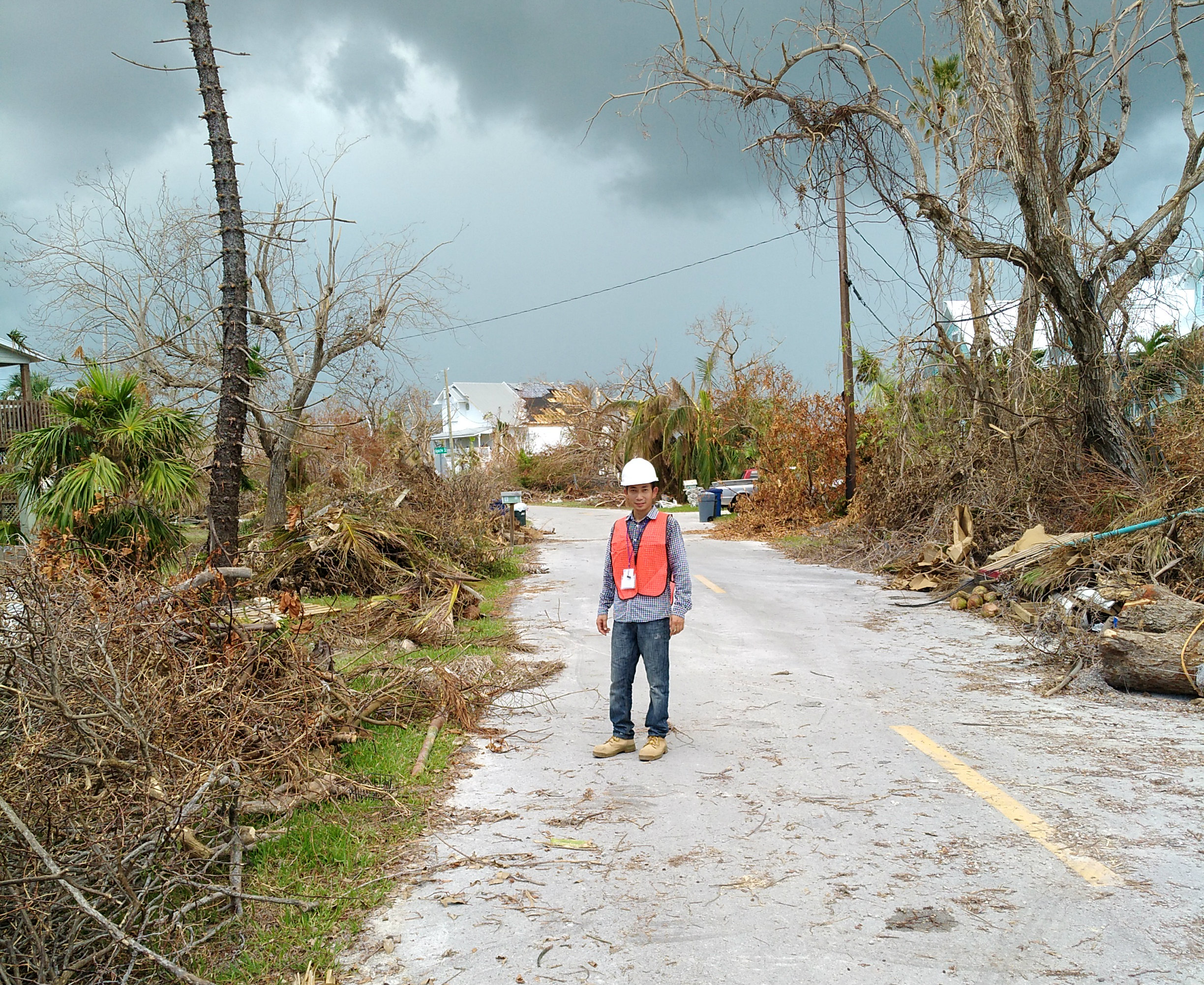 Colorado School of Mines professor Shiling Pei in the Florida Keys after Hurricane Irma