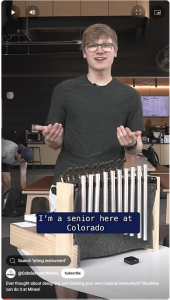 Screenshot of YouTube short video with male student behind Xylofraud