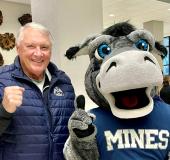 Rob McKee with Blaster the Burro