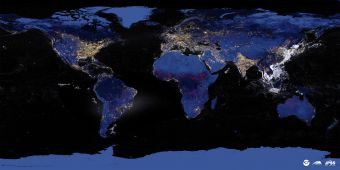 World map of nocturnal radiant emissions