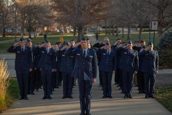 Veterans Day flag raising at Mines