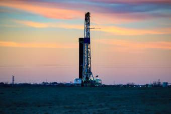 Stock image of shale gas rig