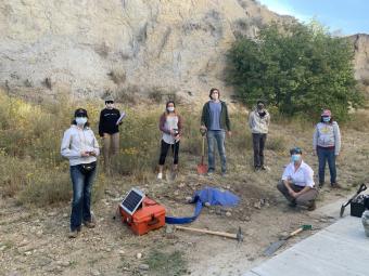 Earthquake Seismology class with their newly installed seismometer