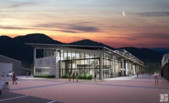 Labriola Innovation Hub rendering at sunset