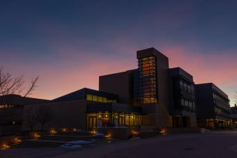 Brown Hall at sunrise