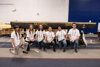 Group shot of Mines concrete canoe team