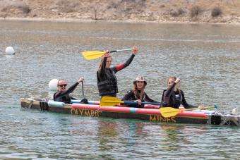 Mines team during concrete canoe races