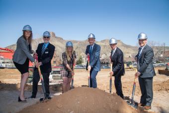 Mines officials and Beck family at groundbreaking