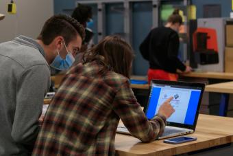 Students work in the geophysics makerspace