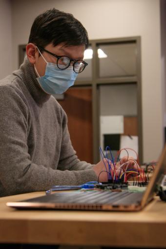 Students work in the geophysics makerspace