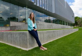 Jessica Smith in front of CoorsTek Center