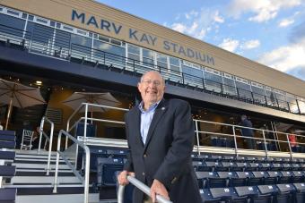 Marv Kay inside his namesake stadium