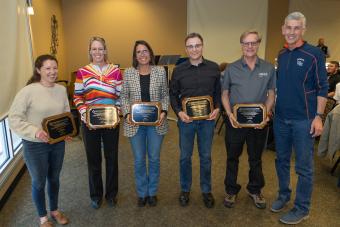 New University Distinguished Professors with President Johnson