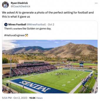 Screenshot of social media post about Marv Kay Stadium