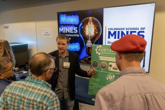 Daniel Johnson discusses his startup at Mines Entrepreneurship Showcase