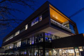 Beck Venture Center at night