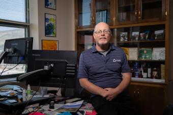 Ian Lange in his office