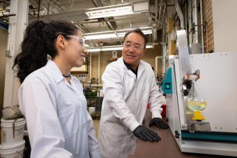 Jaeheon Lee and student in the lab