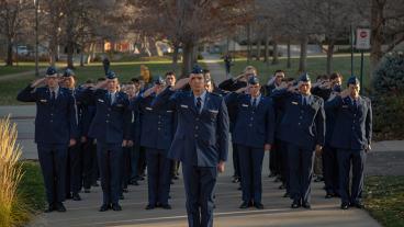 Veterans Day flag raising at Mines