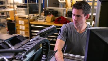 Connor McLean in the lab