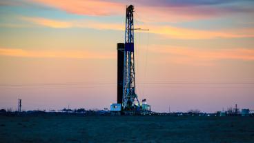Stock image of shale gas rig