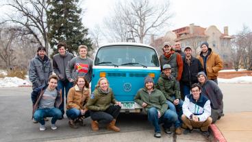 ReVolt team with the 1979 VW bus