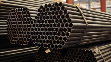 Stock image of steel pipes