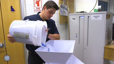 Brett Yoder pours scrap 3d printing filament