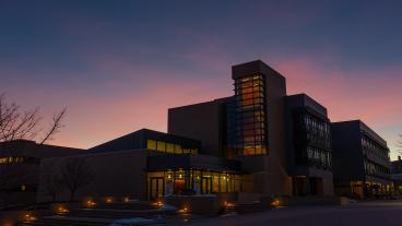 Brown Hall at sunrise