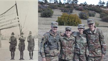 Collage of ROTC today and in 1925