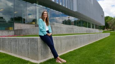 Jessica Smith in front of CoorsTek Center