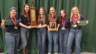 Group photo of winning Mines mining competition team