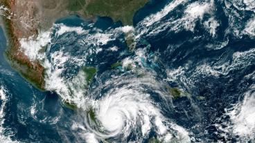 NASA satellite image of hurricane