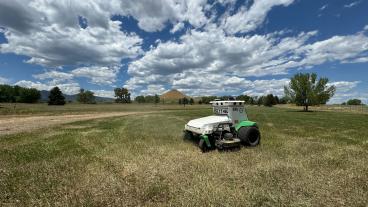 Scythe Robotics mower in a lawn