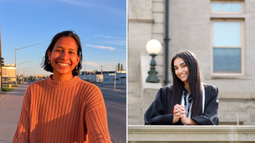 Collage of two female students