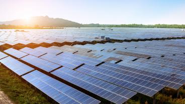 Stock photo of solar panels
