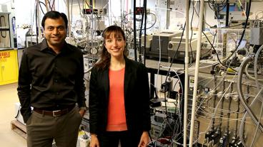 CBE Associate Professor Sumit Agarwal and postdoc Noemi Leick