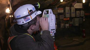 A mining engineering student during field session