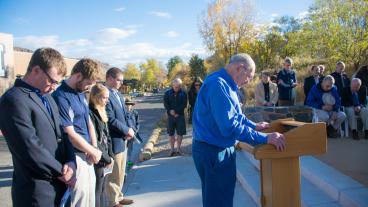 A moment of silence for those lost in the White Ash Mine disaster.